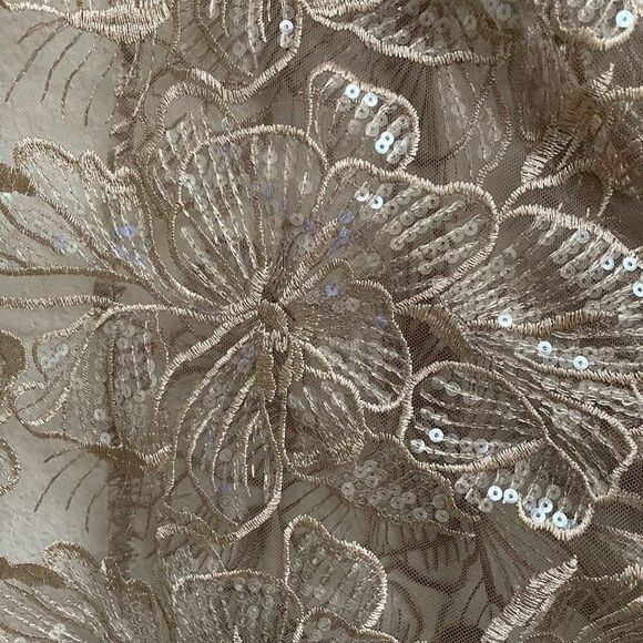 Anne Klein sheer latte sequin embroidered layering kimono women’s L/XL Fairycore - Picture 14 of 14